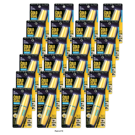 Maybelline Volum' Express - The Colossal Waterproof Mascara Glam Black 0.27 oz (Pack of 72)