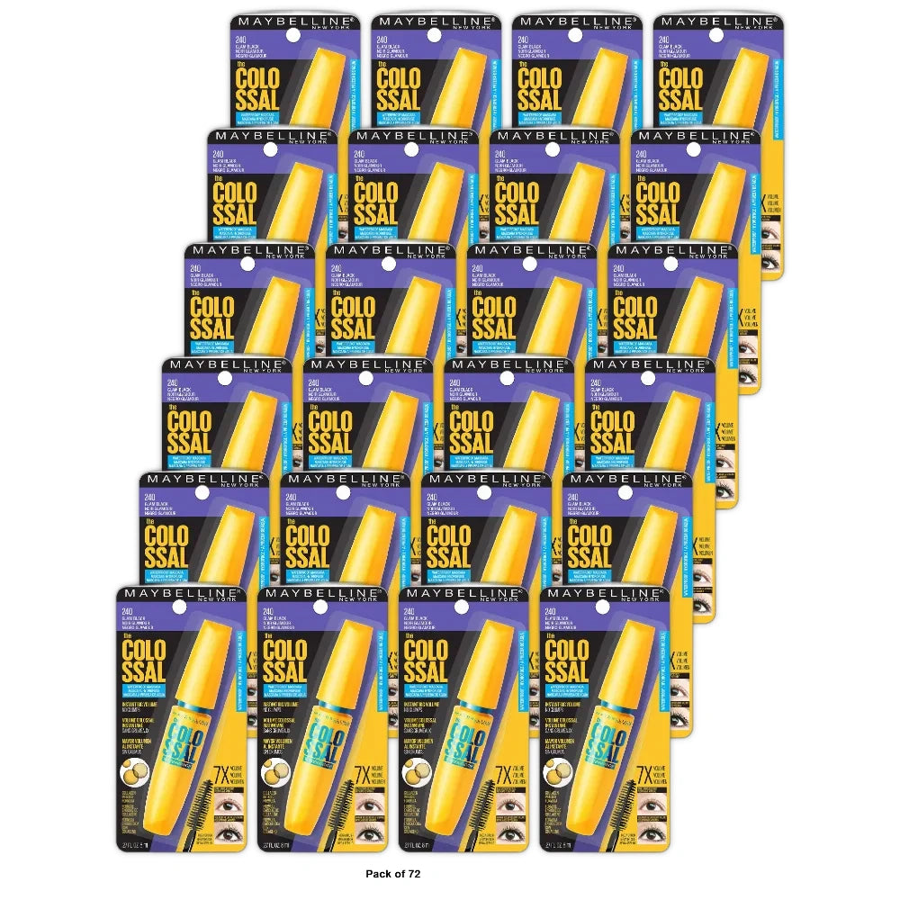 Maybelline Volum' Express - The Colossal Waterproof Mascara Classic Black 0.27 Oz (Pack of 72)