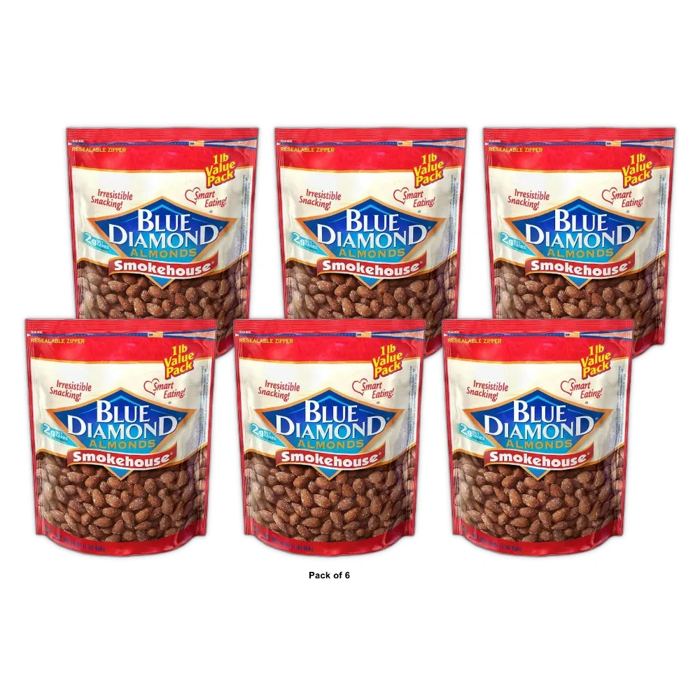 Blue Diamond Almonds Smokehouse 16 Oz (Pack of 6)