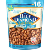 Blue Diamond Roasted Almonds Salted Bag 16 oz (Pack of 6)