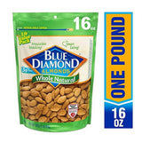 Blue Diamond Whole Natural Value Pack Almonds Bag 16 0Z (Pack of 6)