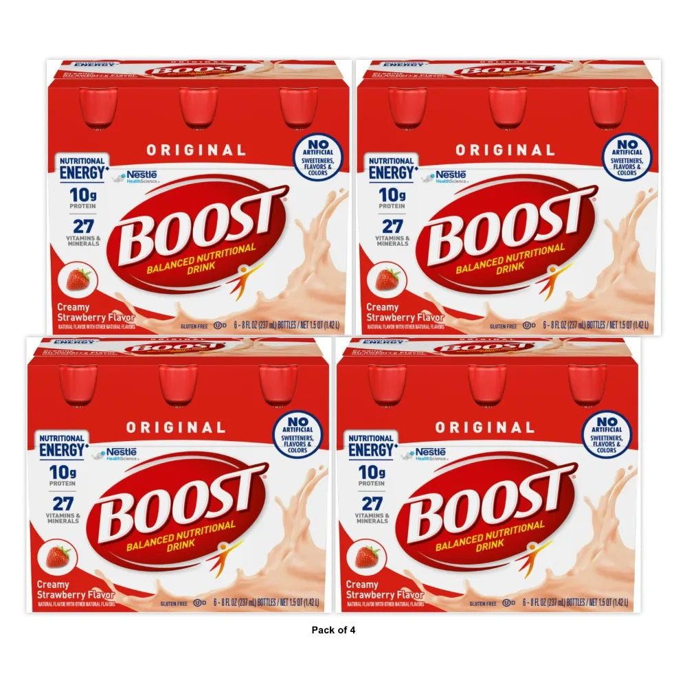 Boost Complete Nutritional Drink, Creamy Strawberry, (Pack of 4)