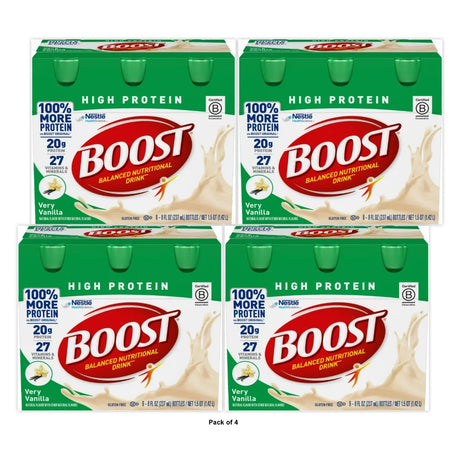BOOST High Protein Nutritional Drink Very Vanilla 20 g Protein 6 - 8 fl OZ (Pack of 4)