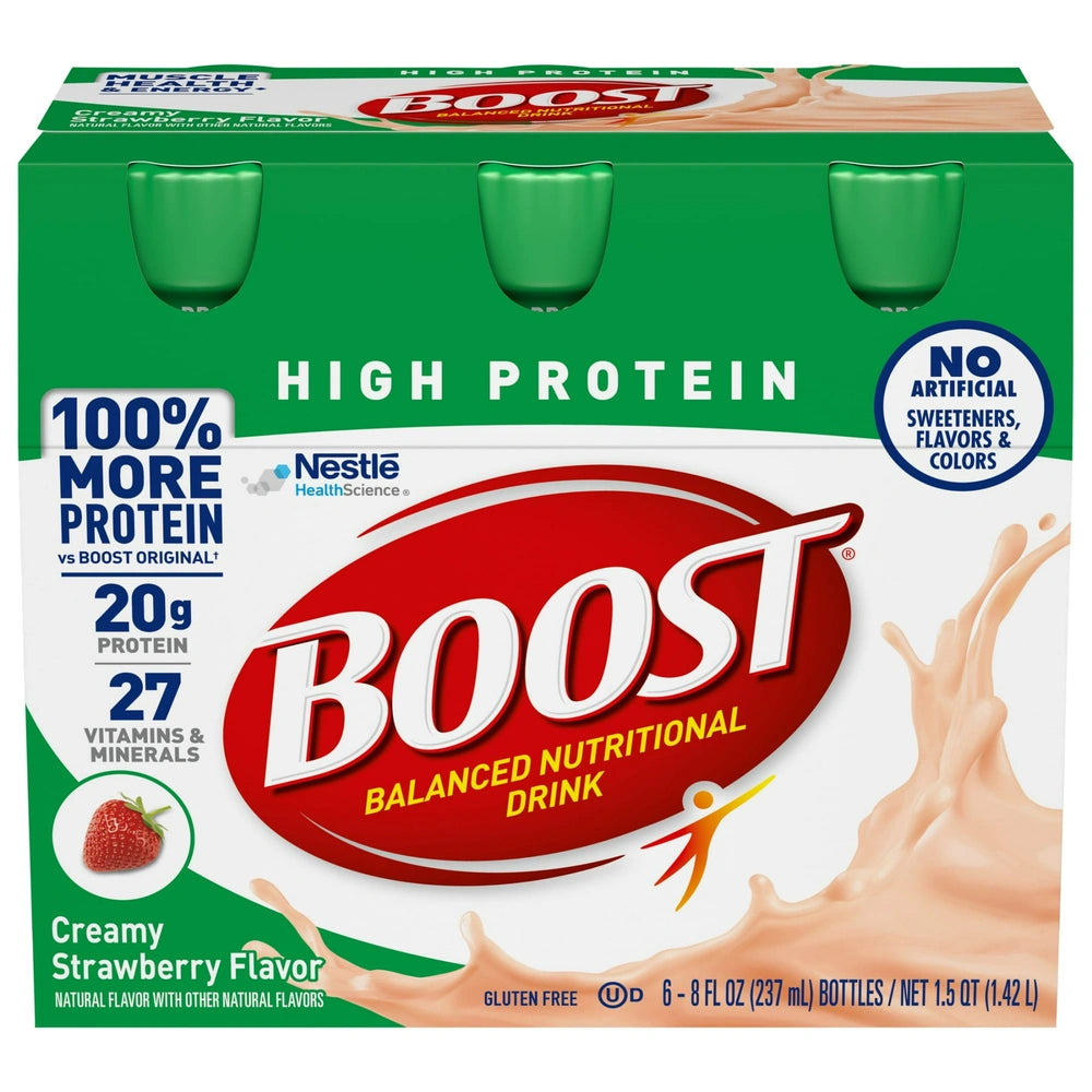 BOOST High Protein Nutritional Drink Creamy Strawberry 20 g Protein 6 - 8 fl OZ (Pack of 4)