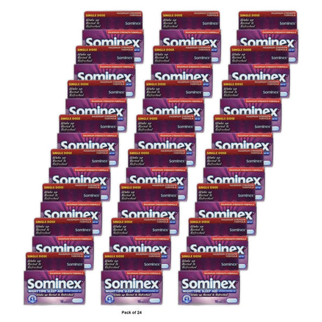 Sominex Nighttime Sleep-Aid Caplets Maximum Strength 16 ea 16 Oz (Pack of 24)