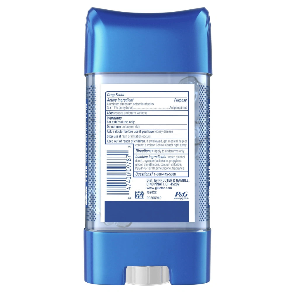 Gillette Antiperspirant Deodorant for Men Clear Gel Power Rush 3.8 OZ (Pack of 12)