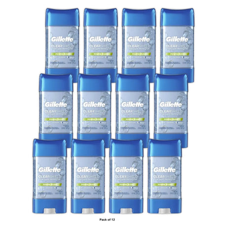 Gillette Antiperspirant Deodorant for Men Clear Gel Power Rush 3.8 OZ (Pack of 12)