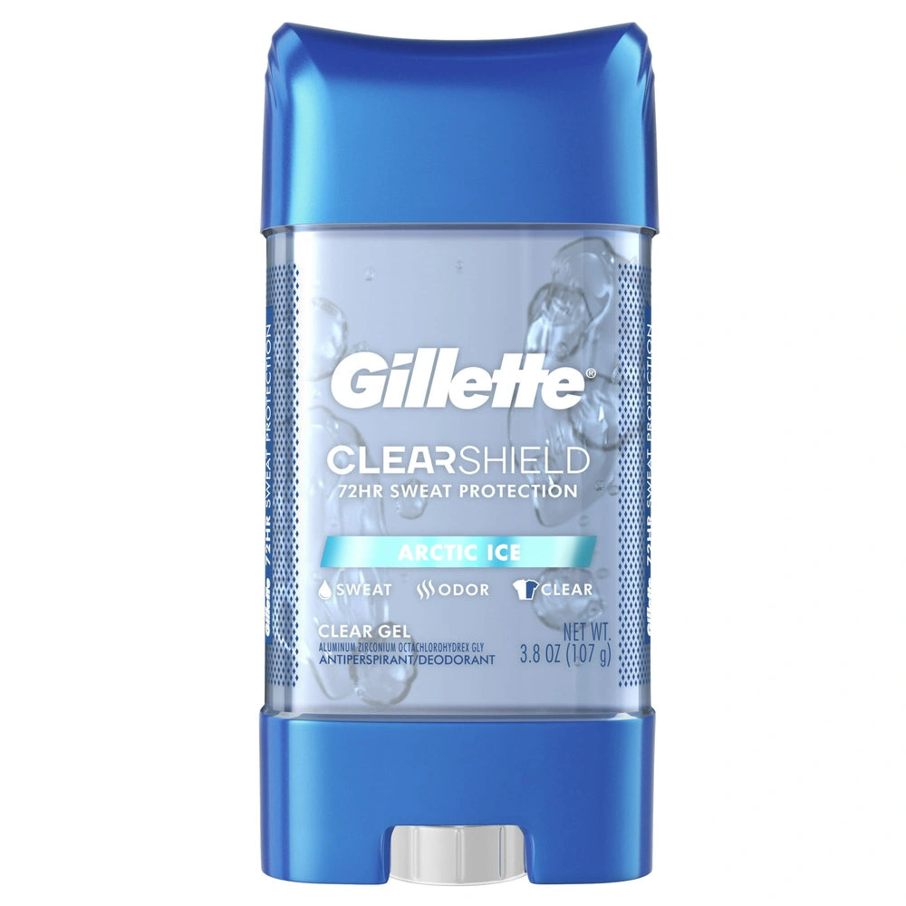 Gillette Antiperspirant and Deodorant for Men - Clear Gel, Artic Ice, 3.8 OZ (Pack of 12)
