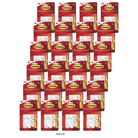 Command Medium Utility Hooks White Damage Free Organizing 2 Hooks and 4 Comma (Pack of 36)