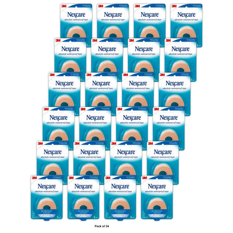 Nexcare Absolute Waterproof First Aid Tape, 1-Inch X 5-Yard Roll (B000Fnhov0) 0.5 Oz (Pack Of 24)