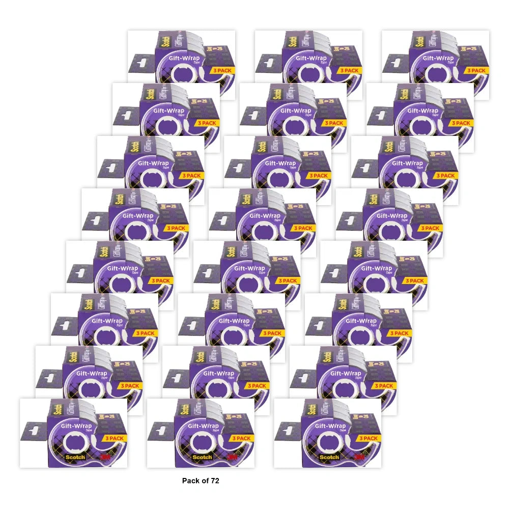 Scotch Gift Wrap Tape 3/4 in. x 300 in. 3 Dispensers (Pack of 72)