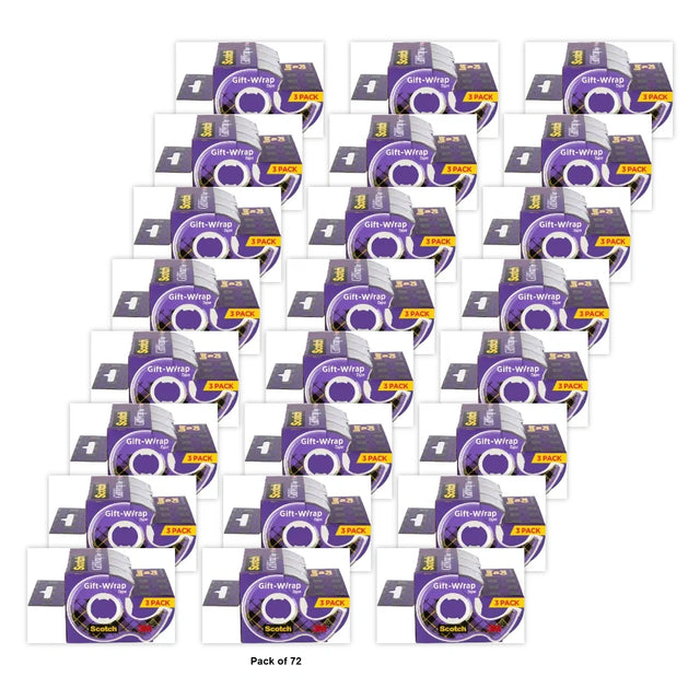 Scotch Gift Wrap Tape 3/4 in. x 300 in. 3 Dispensers (Pack of 72)