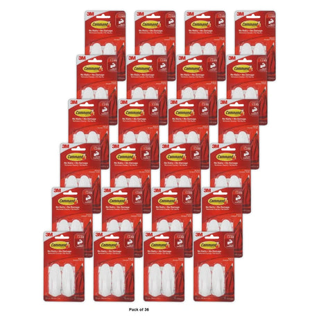 Command Medium Sized Designer Hooks (2 Hooks 4 Strips) White 0.64 Oz (Pack of 36)