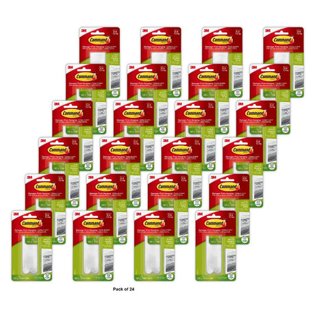 Command Large Picture Hangers White Damage-Free Hanging 4 Pairs 16 Oz (Pack of 24)