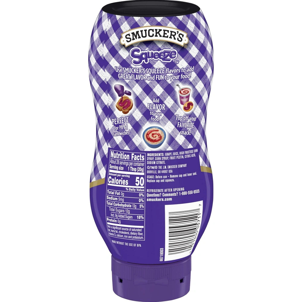 Smucker's Squeeze Grape Jelly, 20 OZ (Pack of 12)