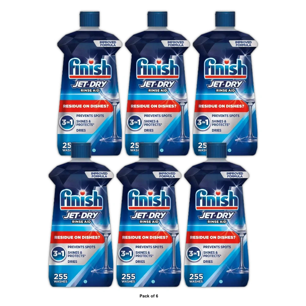 Finish Jet-Dry Rinse Aid, Dishwasher Rinse Agent and Drying Agent, 23 fl Oz (Pack of 6)