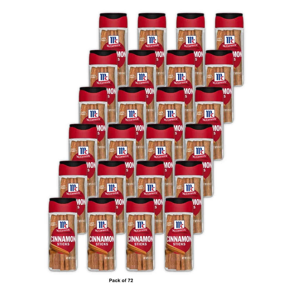 McCormick Non-GMO Kosher Cinnamon Sticks Bottle 0.75 Oz (Pack of 72)