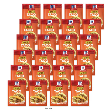 McCormick Mild Taco Seasoning Mix 1 Envelope 1Oz (Pack of 24)