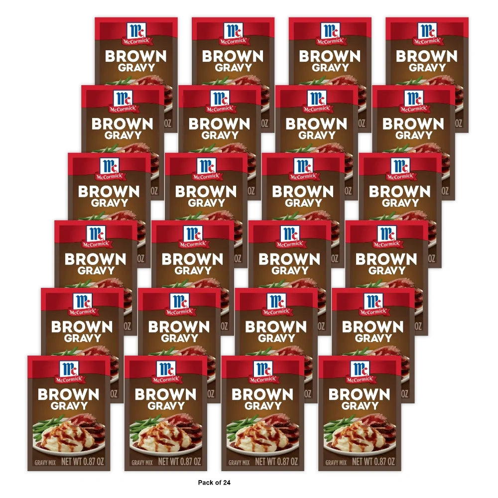 McCormick No Artificial Flavors Brown Gravy Mix 0.87 Oz (Pack of 24)
