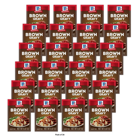 McCormick No Artificial Flavors Brown Gravy Mix 0.87 Oz (Pack of 24)