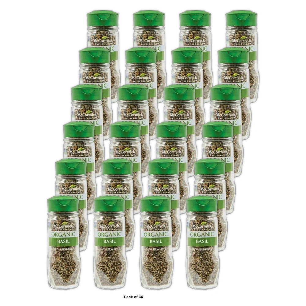 McCormick Gourmet - Organic Basil Leaves 0.55 oz (Pack of 36)