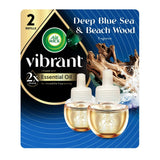 Air Wick Scented Oil Vibrant Twin Refill - Deep Blue Sea & Beach Wood - 1.34 Fl Oz (Pack Of 6)