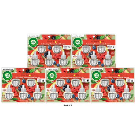 Air Wick - Scented Oil Air Freshener Refill - Watermelon & Berries - 3.35 fl / (Pack of 5)