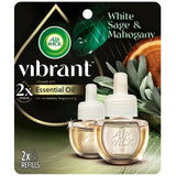 Air Wick Vibrant Plug in Scented Oil Refill 2ct White Sage & Mahogany Air Fre (Pack of 6)