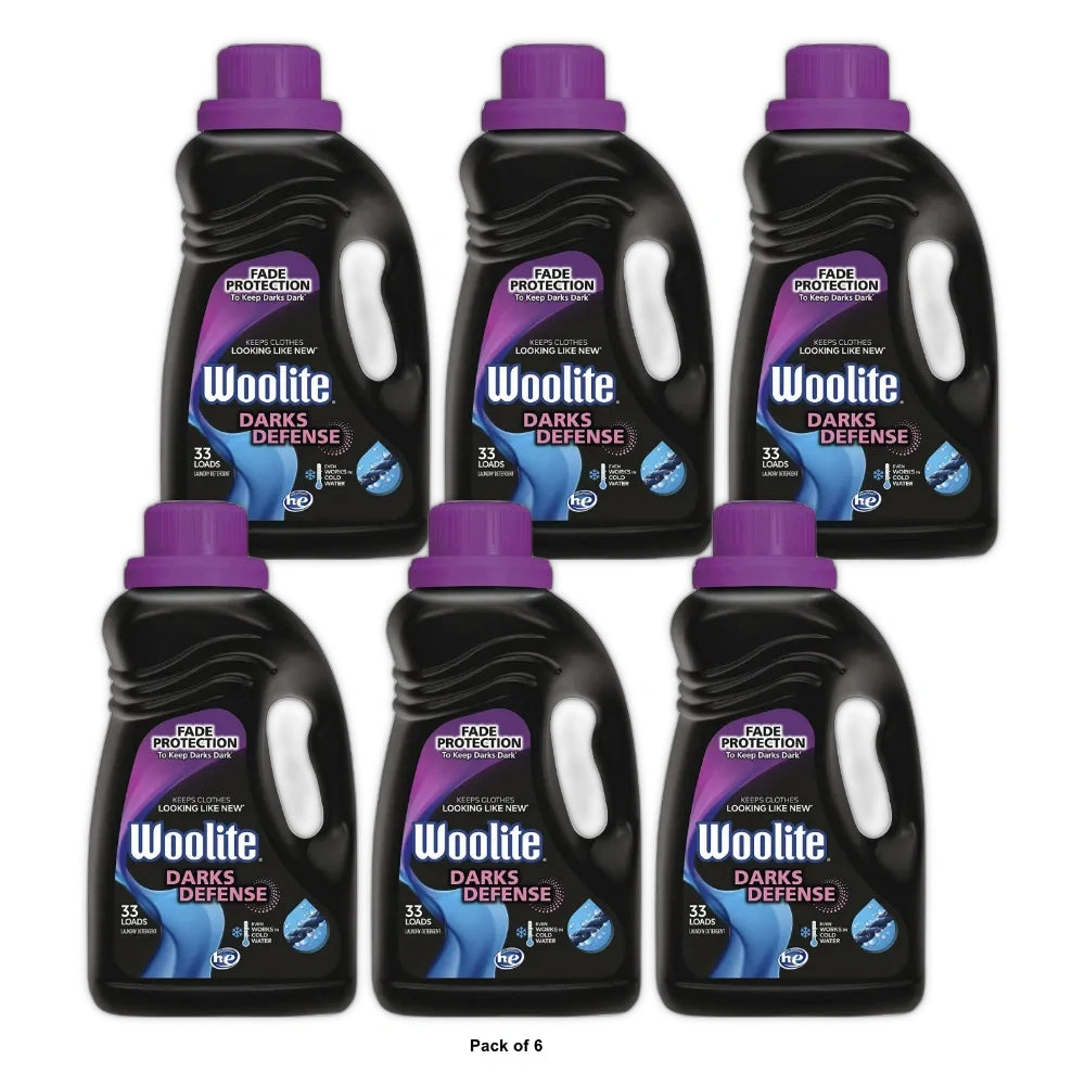 Woolite All Darks 33 Loads Liquid Laundry Detergent Dark &amp; Black clothing 50 oz (Pack of 6)