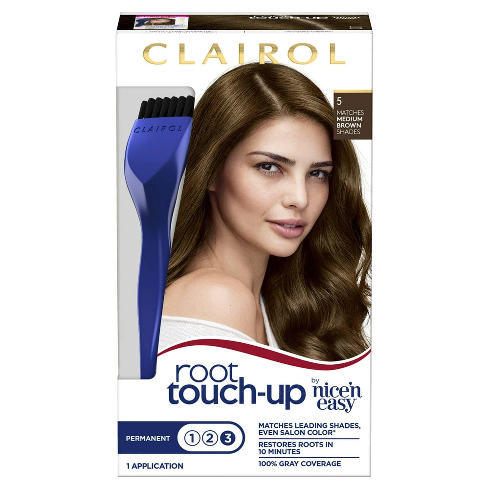Clairol Root Touch-Up Permanent Hair Color - 5 Medium Brown Hair Dye Kit (Pack of 12)