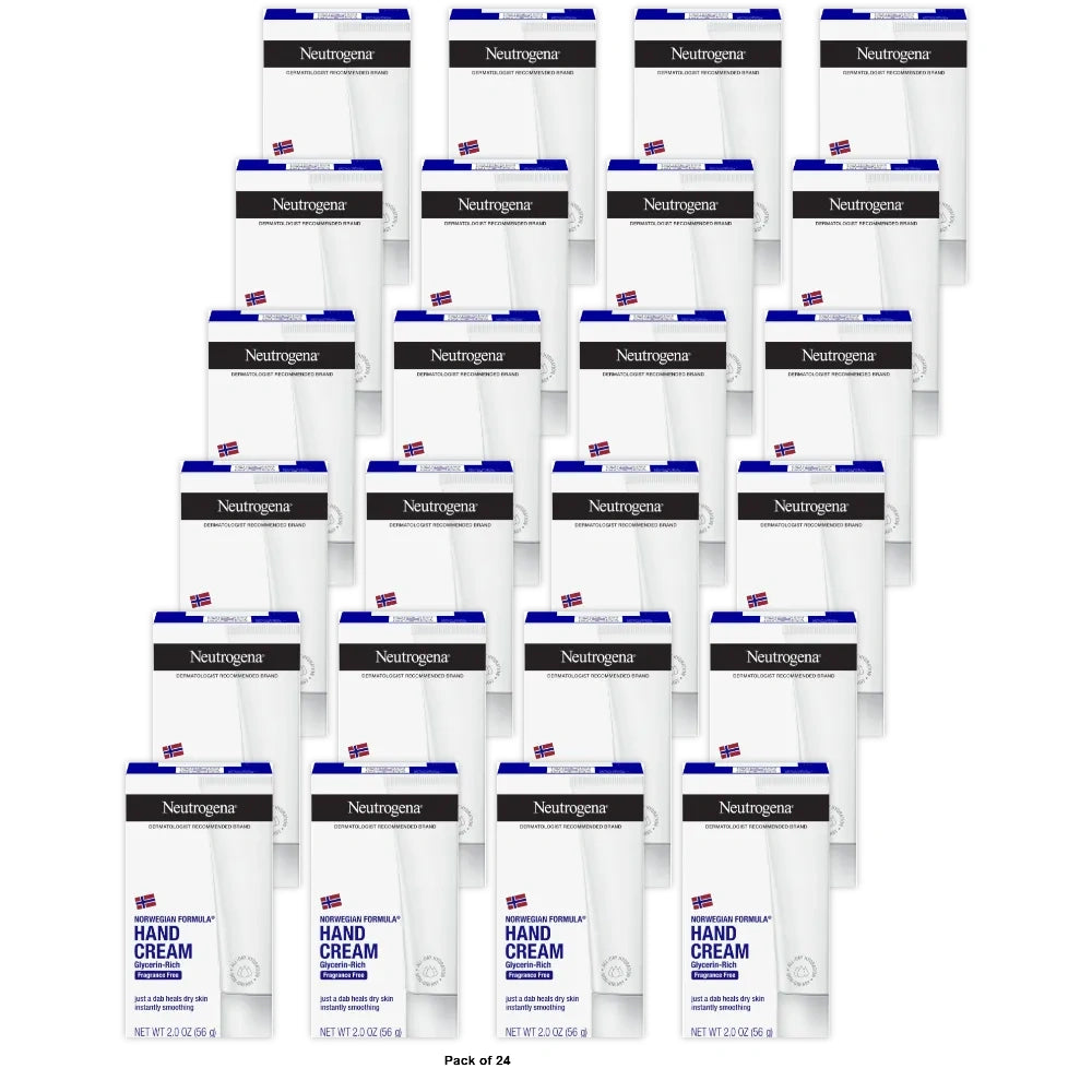Neutrogena Norwegian Formula Hand Cream for Dry and Rough Hands - Fragrance Free 2 Oz (Pack of 24)