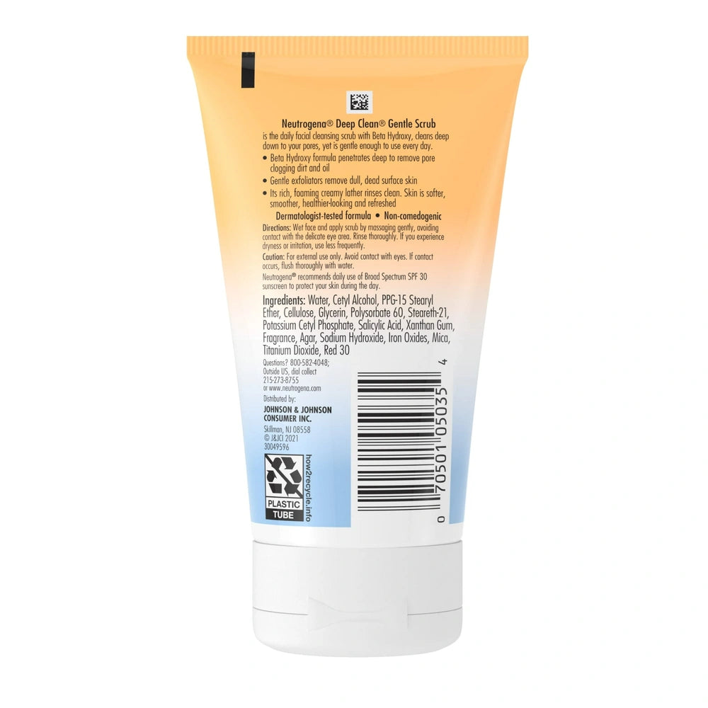 Neutrogena Deep Clean Gentle Facial Scrub Oil free Cleanser 4.2 fl. oz (Pack of 12)