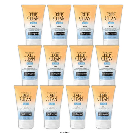 Neutrogena Deep Clean Gentle Facial Scrub Oil free Cleanser 4.2 fl. oz (Pack of 12)