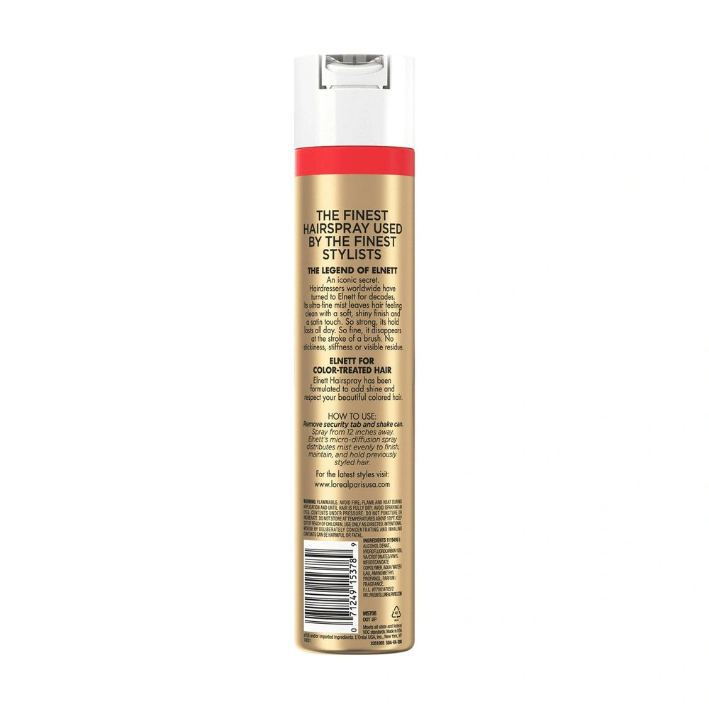 L'Oreal Paris Elnett Satin Extra Strong Hold Hairspray - Color Treated Hair 11 oz (Pack of 6)