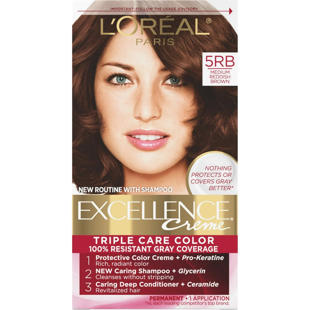 L'Oreal Paris Excellence Triple Protection Permanent Hair Color - 5R 6.3 fl OZ (Pack of 12)