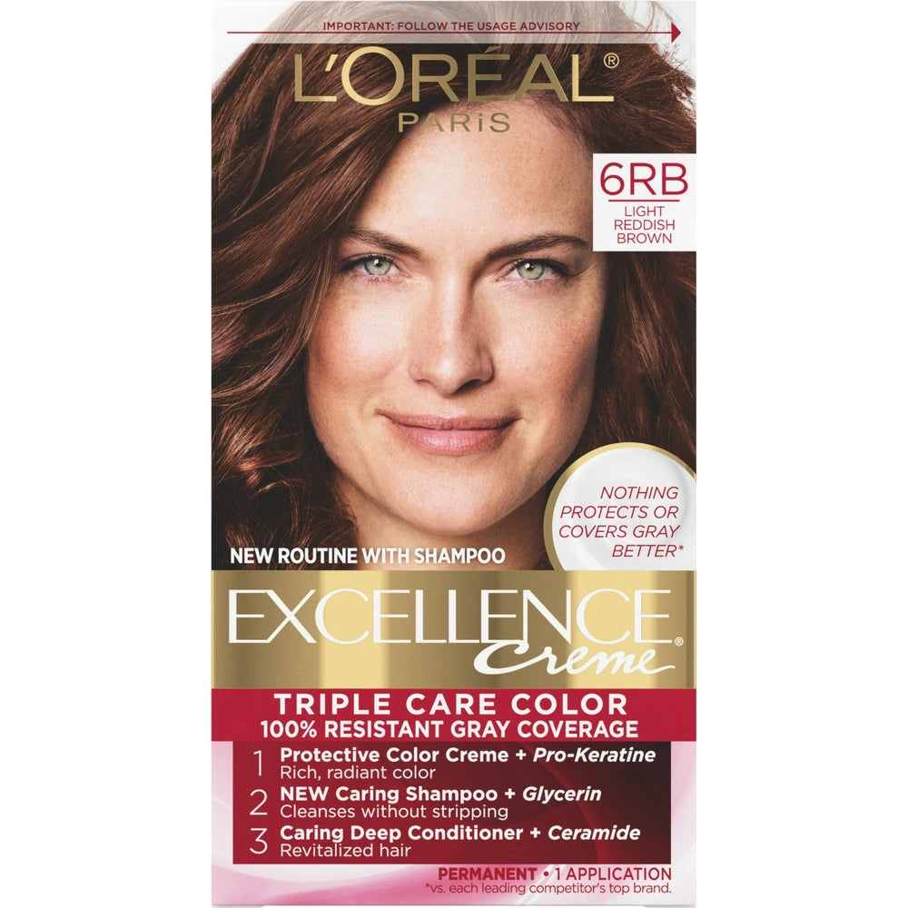 L'Oreal Paris Excellence Triple Protection Permanent Hair Color - 6R - 6.3 fl OZ(Pack of 12)