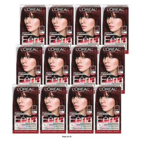 L'Oreal Paris Feria High Intensity Shimmering Color Power Red - R48 Intense Deep (Pack of 12)