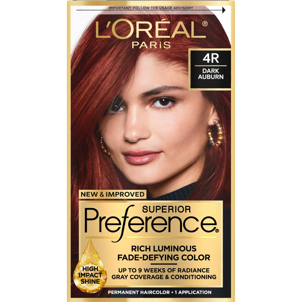 L Oreal Paris Superior Preference Permanent Hair Color 4R Dark Auburn Fade-Def (Pack of 12)