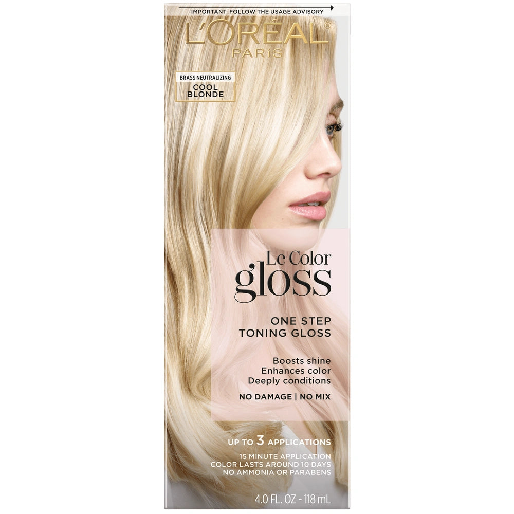 L'Oreal Paris Le Color Gloss One Step In-Shower Toning Gloss - Cool Blonde (Pack of 12)
