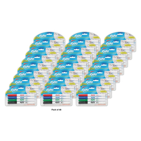 EXPO Dry Erase Markers Ultra Fine Tip Assorted Colors 4 Count (Pack of 48)