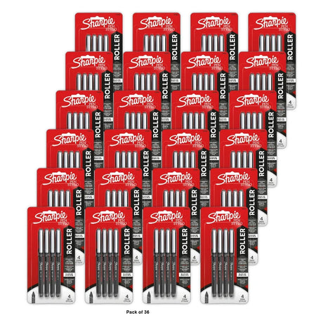 Sharpie® Rollerball Pens, Needle Point, 0.5 Mm, Black Ink (Pack of 36)