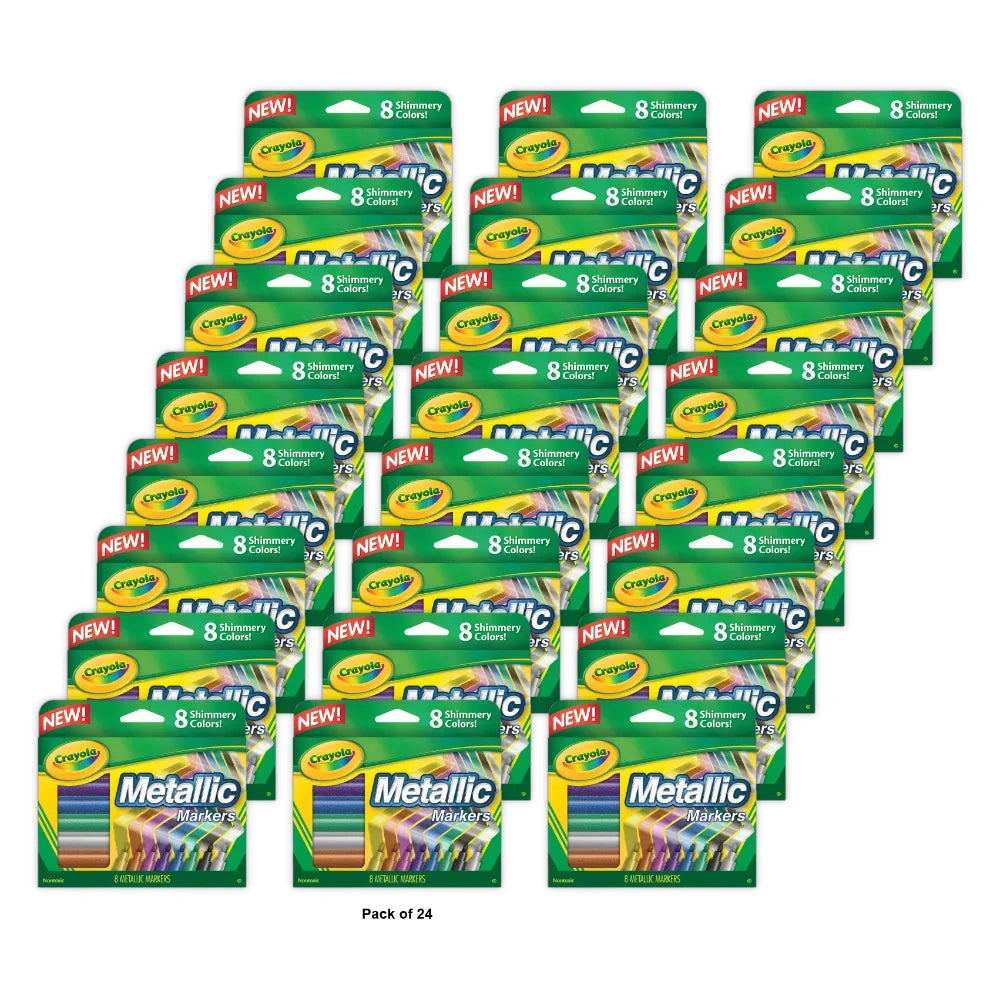 Crayola Metallic Markers-Shimmery Colors 8/Pkg (Pack of 24)