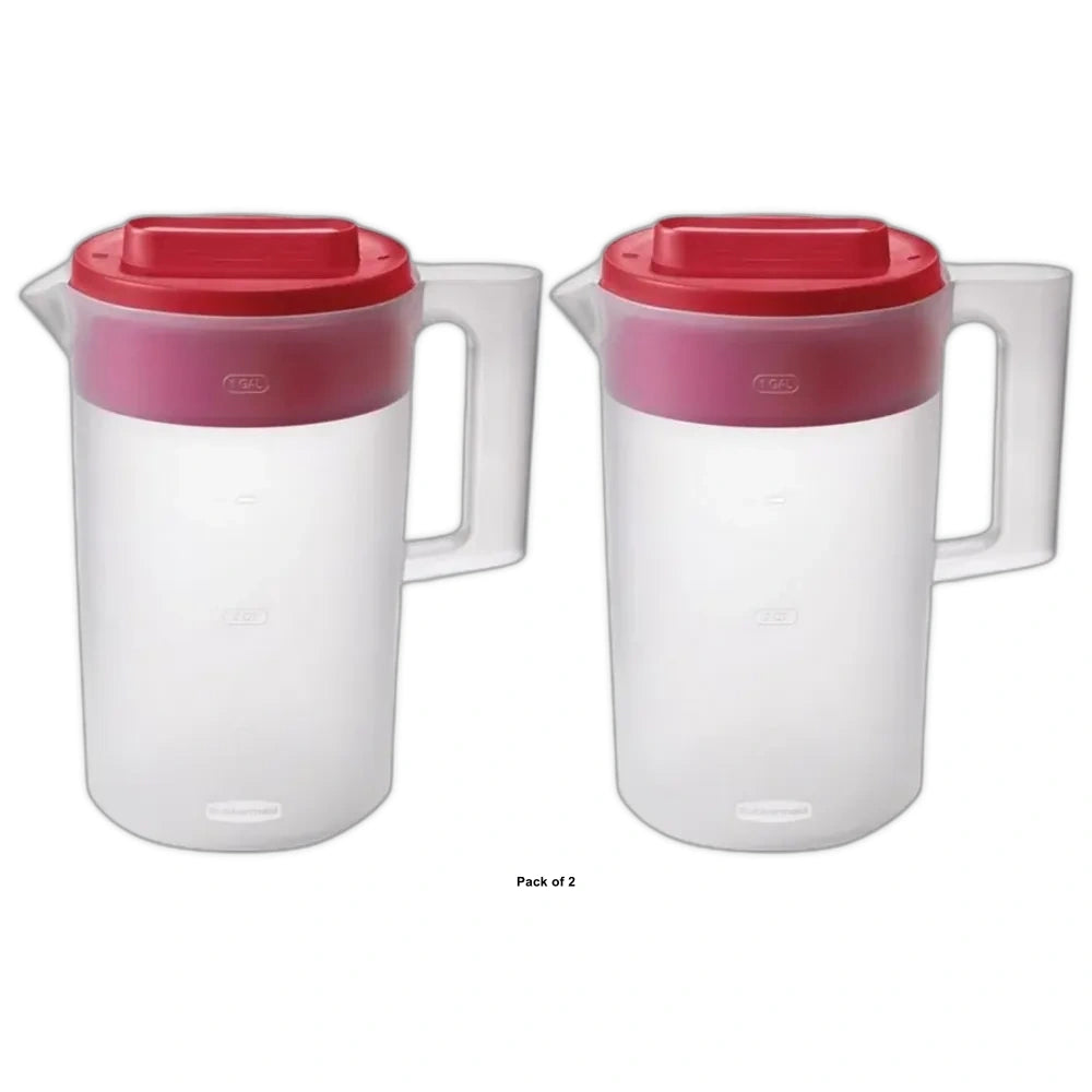 Rubbermaid Simply Pour Clear/Red Pitcher Plastic 1 gal (Pack of 2)