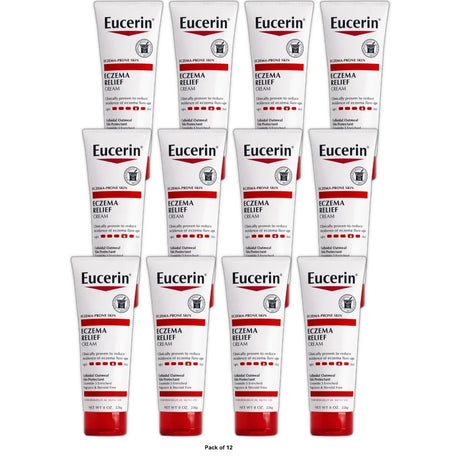 Eucerin Eczema Relief Body Cream for Dry Skin Unscented - 8 oz (Pack of 12)