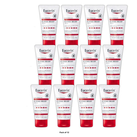Eucerin Eczema Relief Body Cream Fragrance Free Eczema Lotion Tube 5 Oz (Pack of 12)