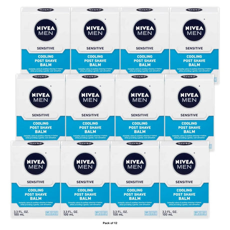 NIVEA MEN Sensitive Cooling Post Shave Balm, 3.3 fl OZ (Pack of 12)
