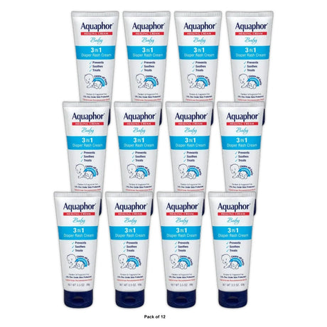 Aquaphor Baby Diaper Rash Paste - 3.5 OZ (Pack of 12)