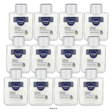NIVEA MEN Sensitive Post Shave Balm with Vitamin E, Chamomile and Witch Hazel Ex 3.3 OZ (Pack of 12)