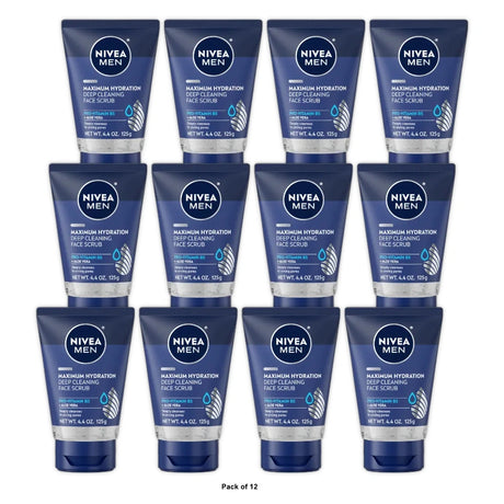 Nivea for Men Energy Face Scrub Tube, 4.4 OZ (Pack of 12)
