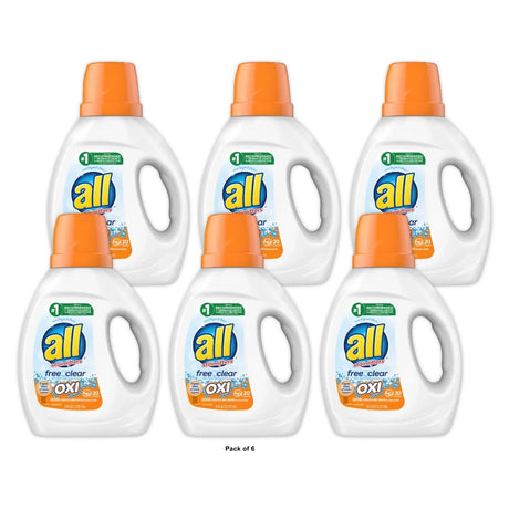 all Liquid Laundry Detergent with OXI Stain Removers and Whiteners Free Clear 36 OZ (Pack of 6)